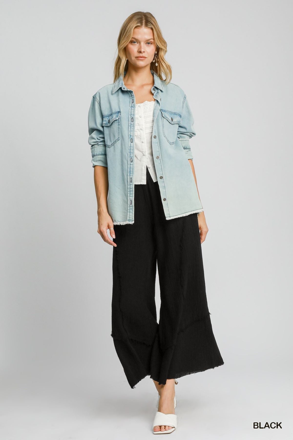 Flare Leg Washed Pants