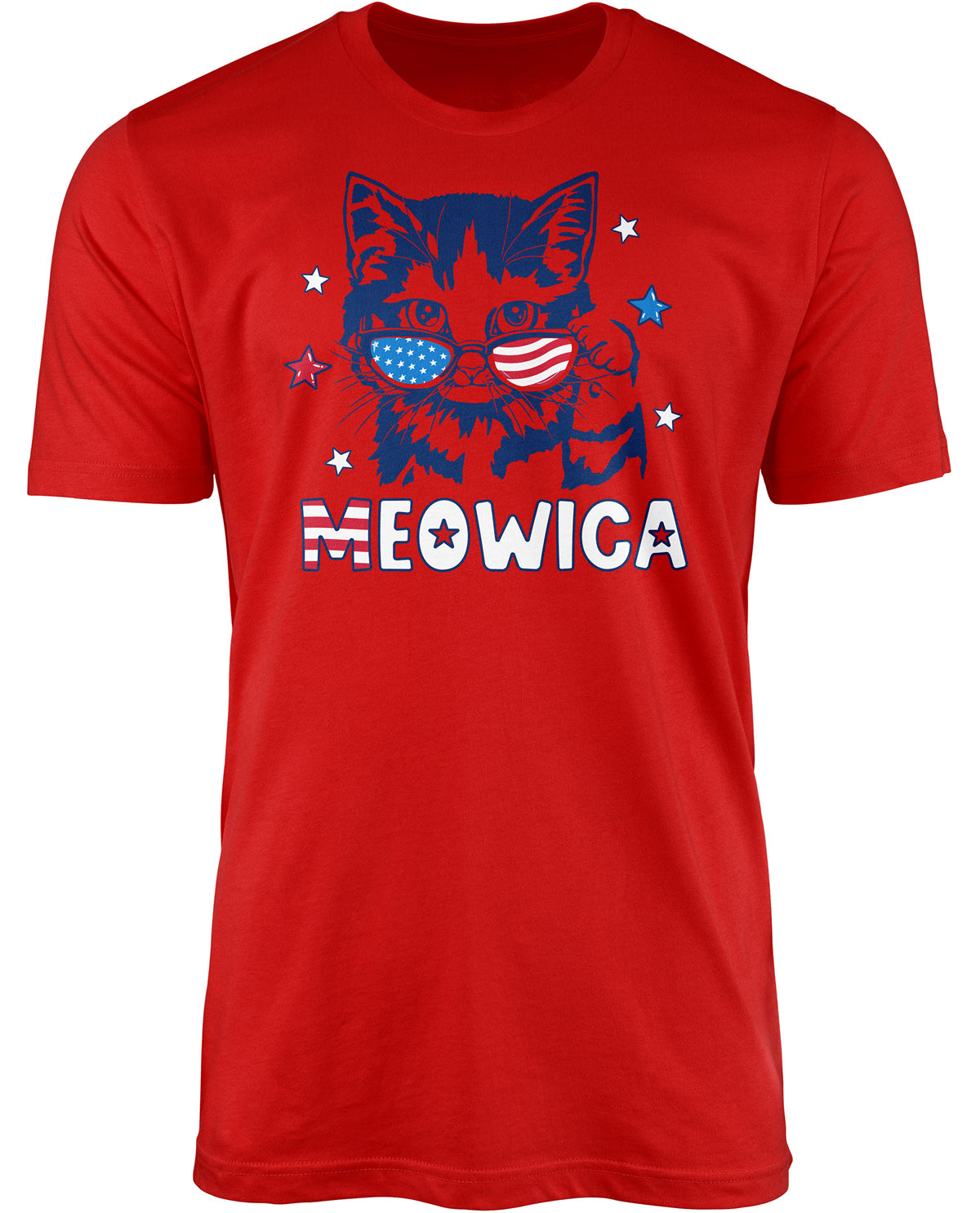 Meowica Short Sleeve Screen Tee Red
