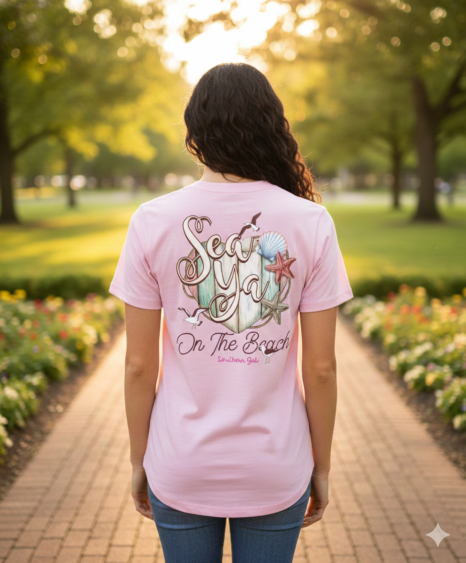 Southern Gal Missy Sea Ya Short Sleeve Screen Tee