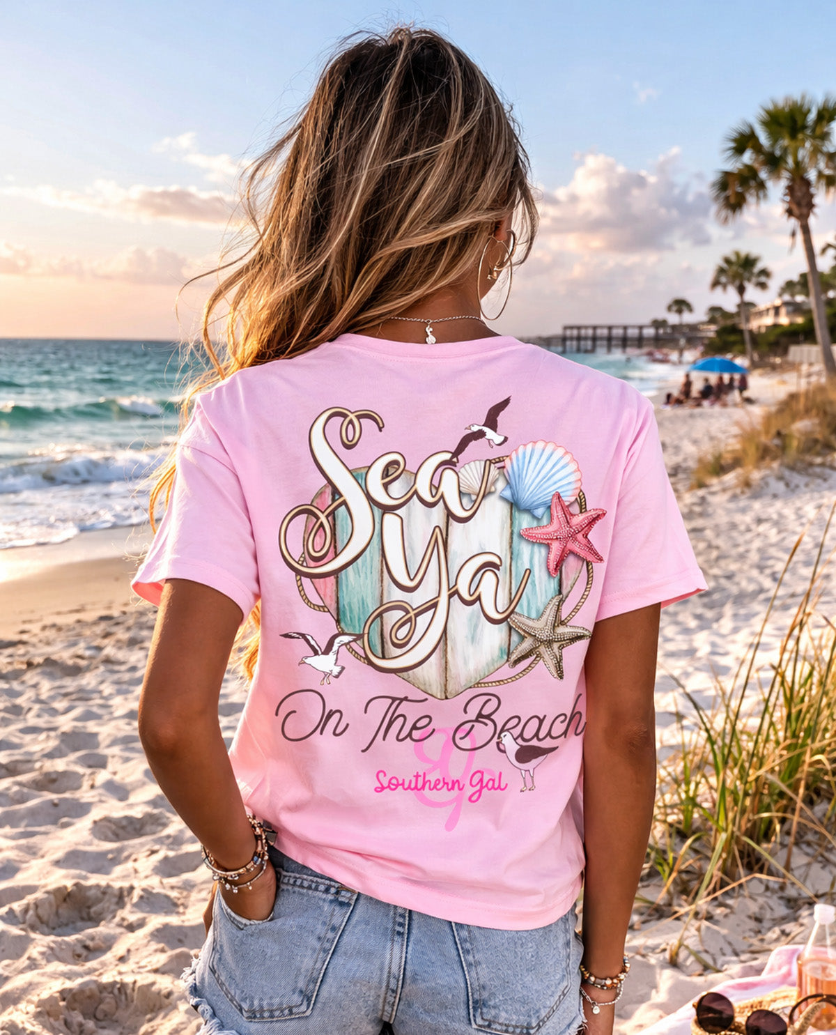 Southern Gal Sea Ya Short Sleeve Screen Tee