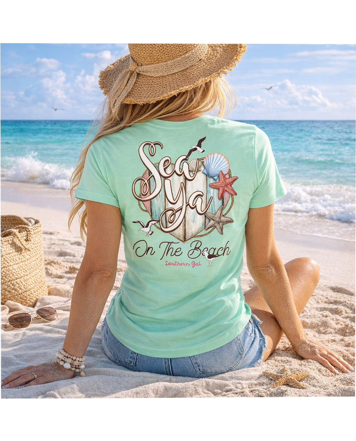 Southern Gal Sea Ya Short Sleeve Screen Tee