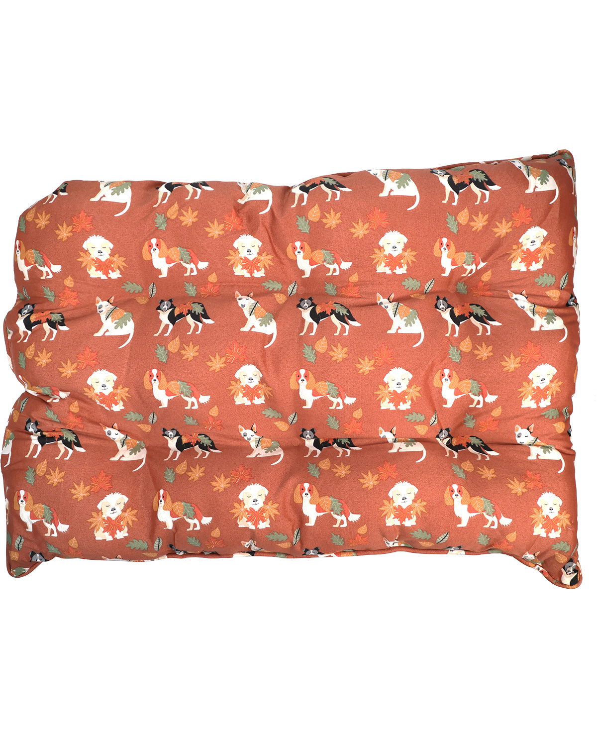 Large Leaf Pile Cushioned Pet Bed
