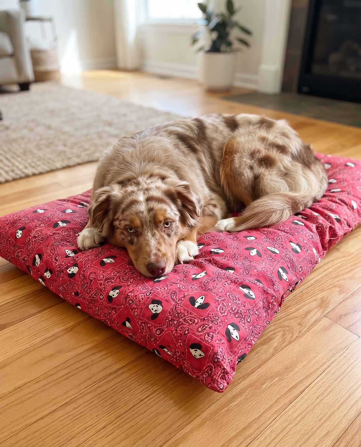 Red Bandana 30x40" Pet Bed