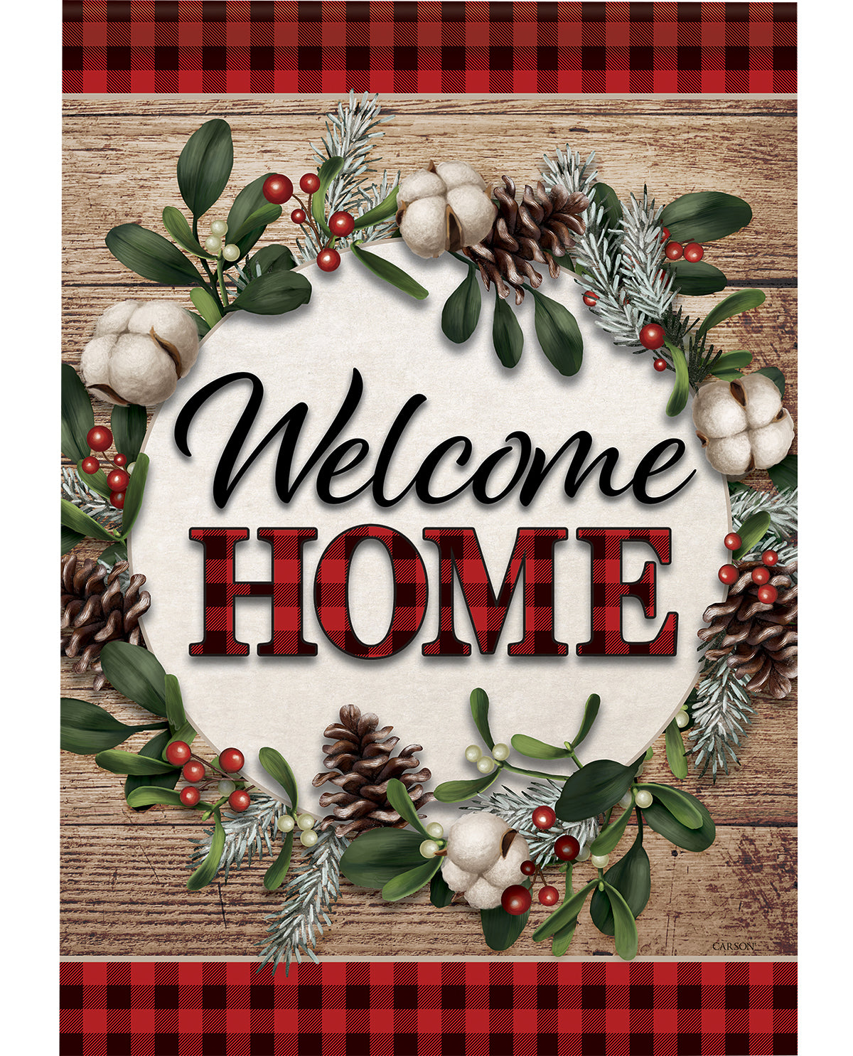 Large House Flag - Cozy Christmas