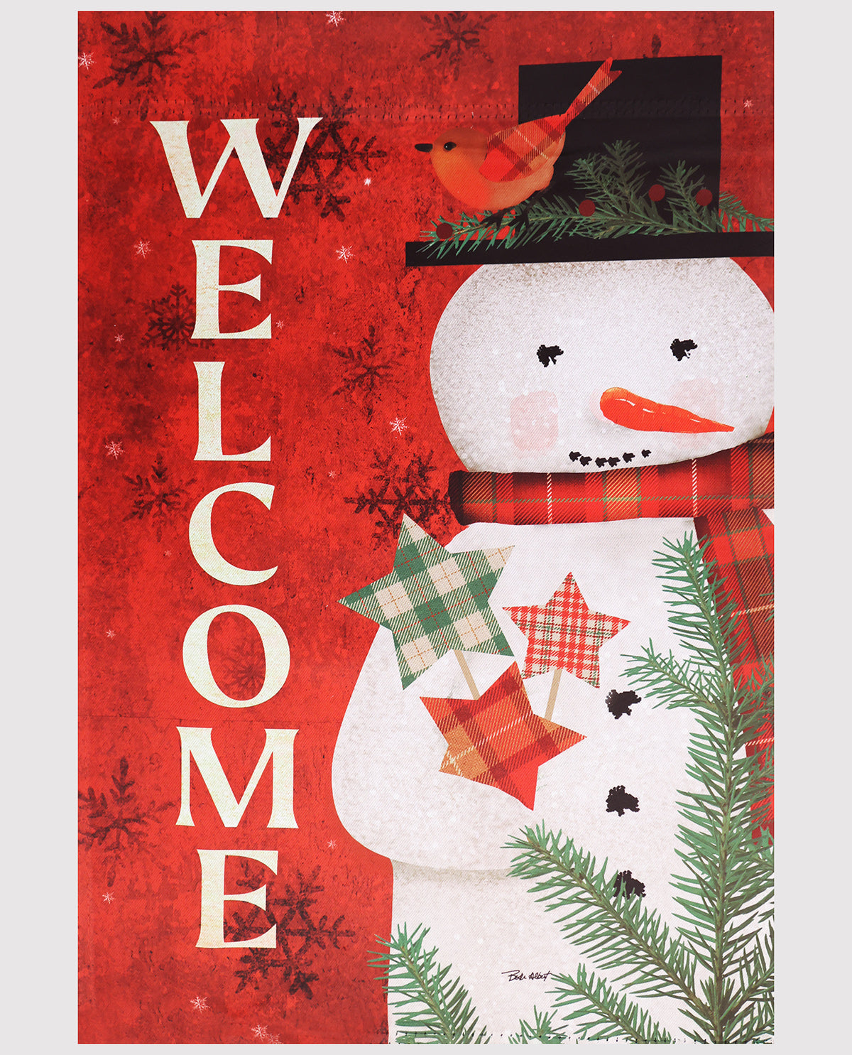 Primitive Snowman Garden Flag