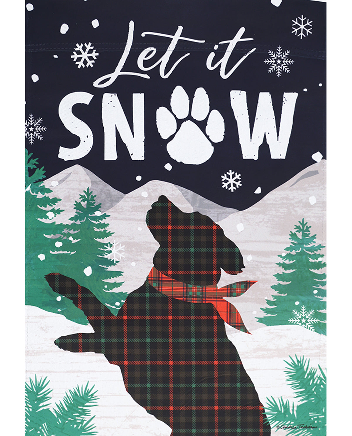 Snow Pup Garden Flag