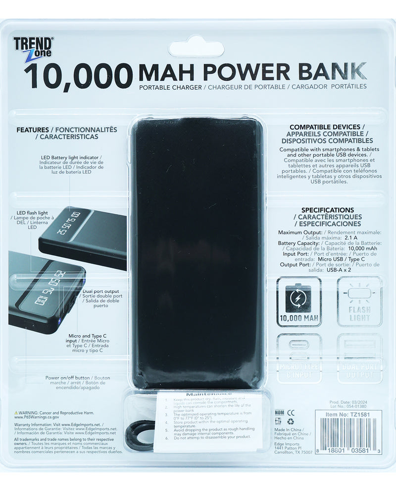 10,000 MAH Multi-Functional Power Bank
