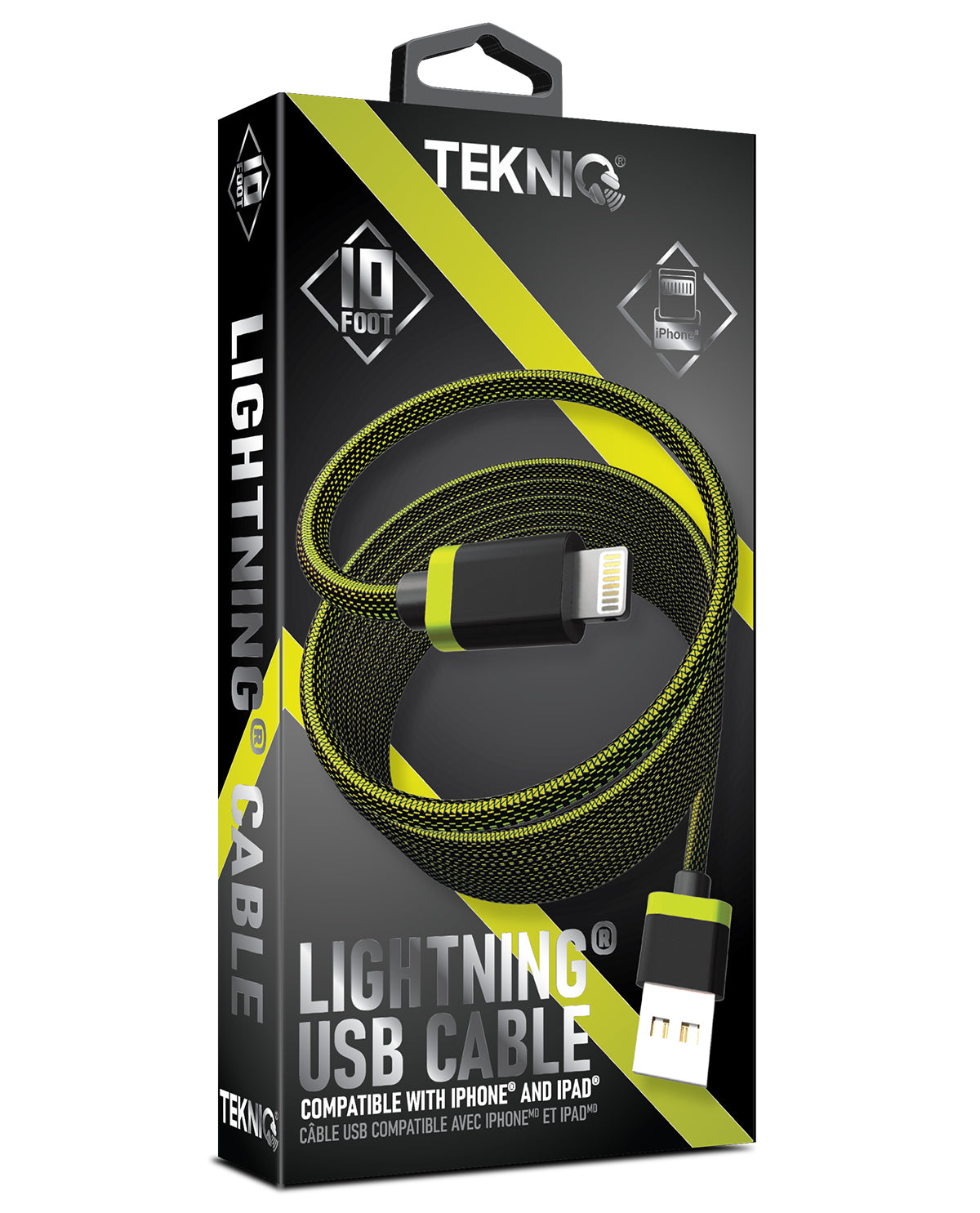 10ft 2 Tone Braid Fabric Iphone Cable