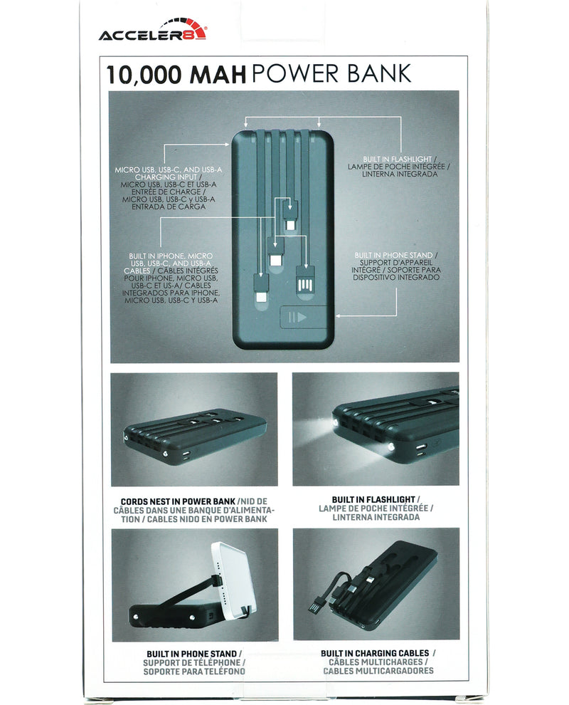 10,000 MAH Power Bank with Built-In Nested USB Ports