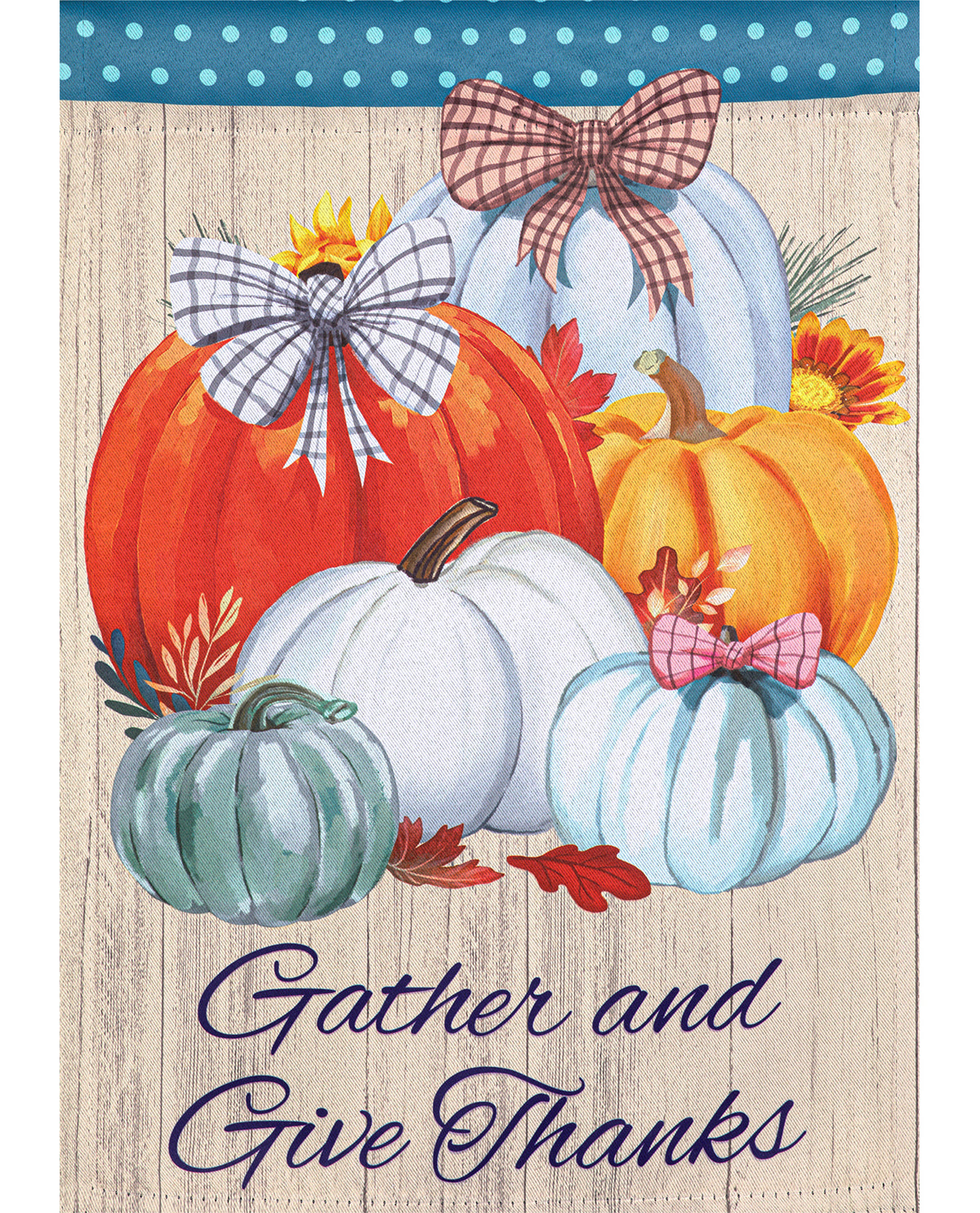 Gather & Give Thanks Suede Garden Flag