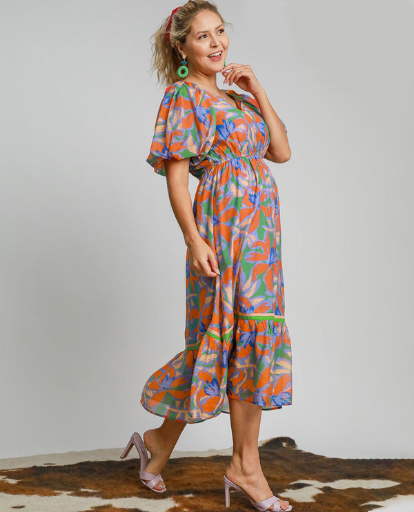 Plus Abstract Print Dress