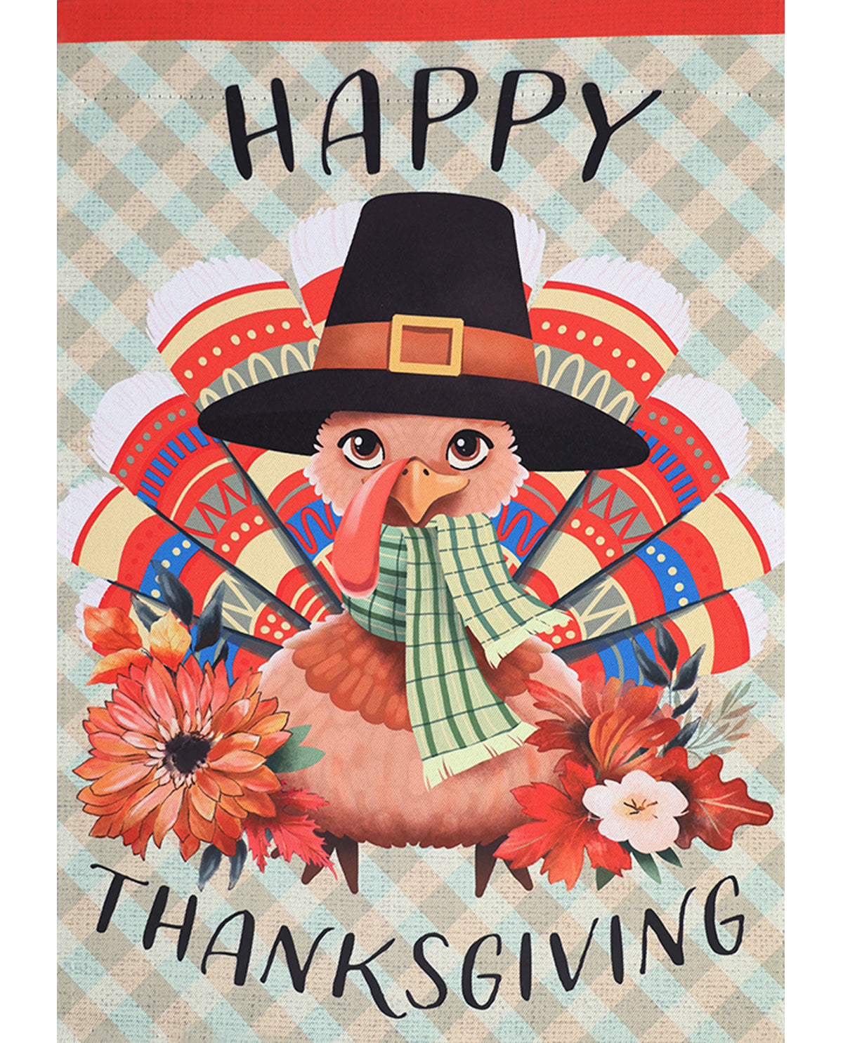 Happy Thanksgiving Turkey Suede Garden Flag