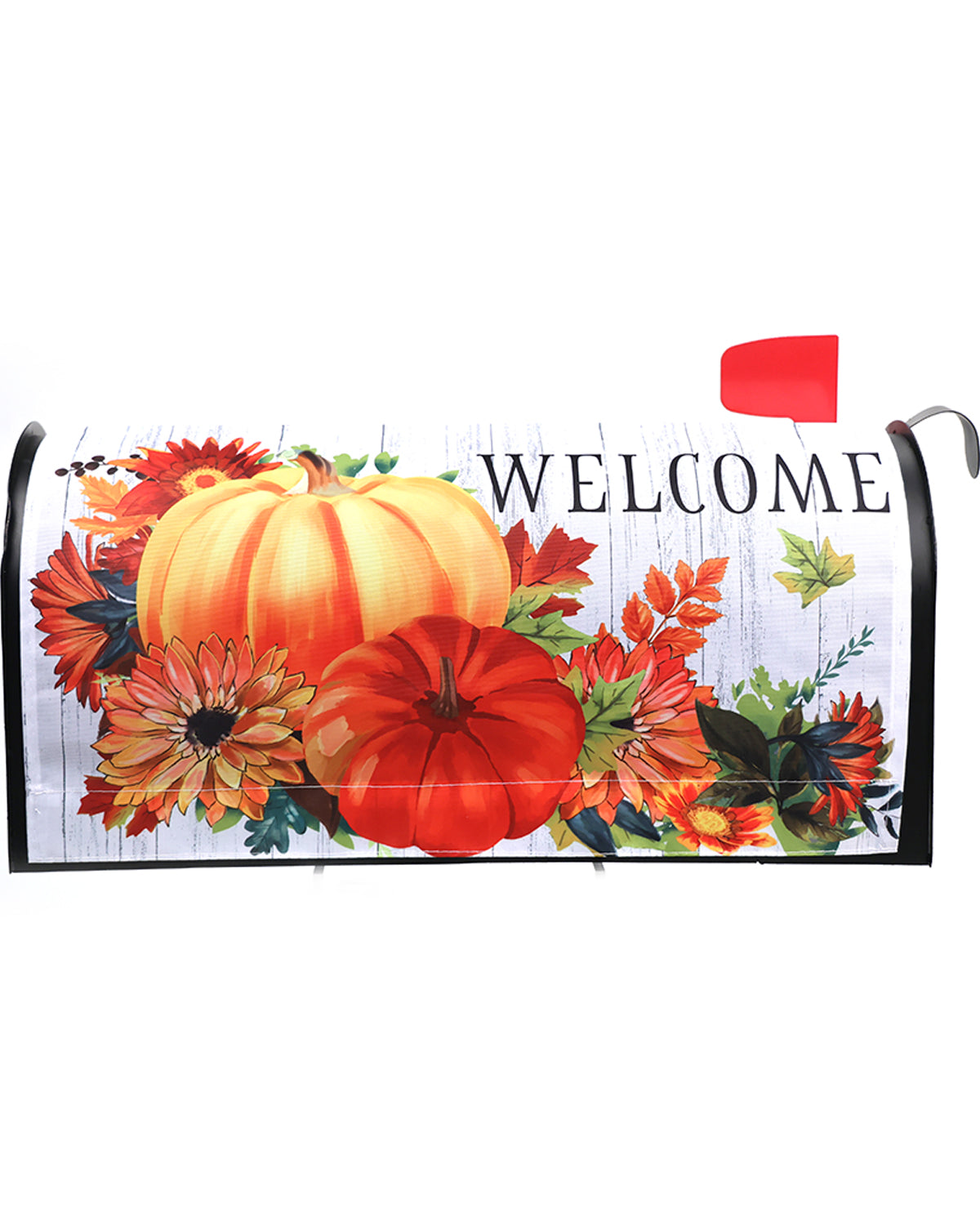 Pumpkin with Flowers Mailbox Cover
