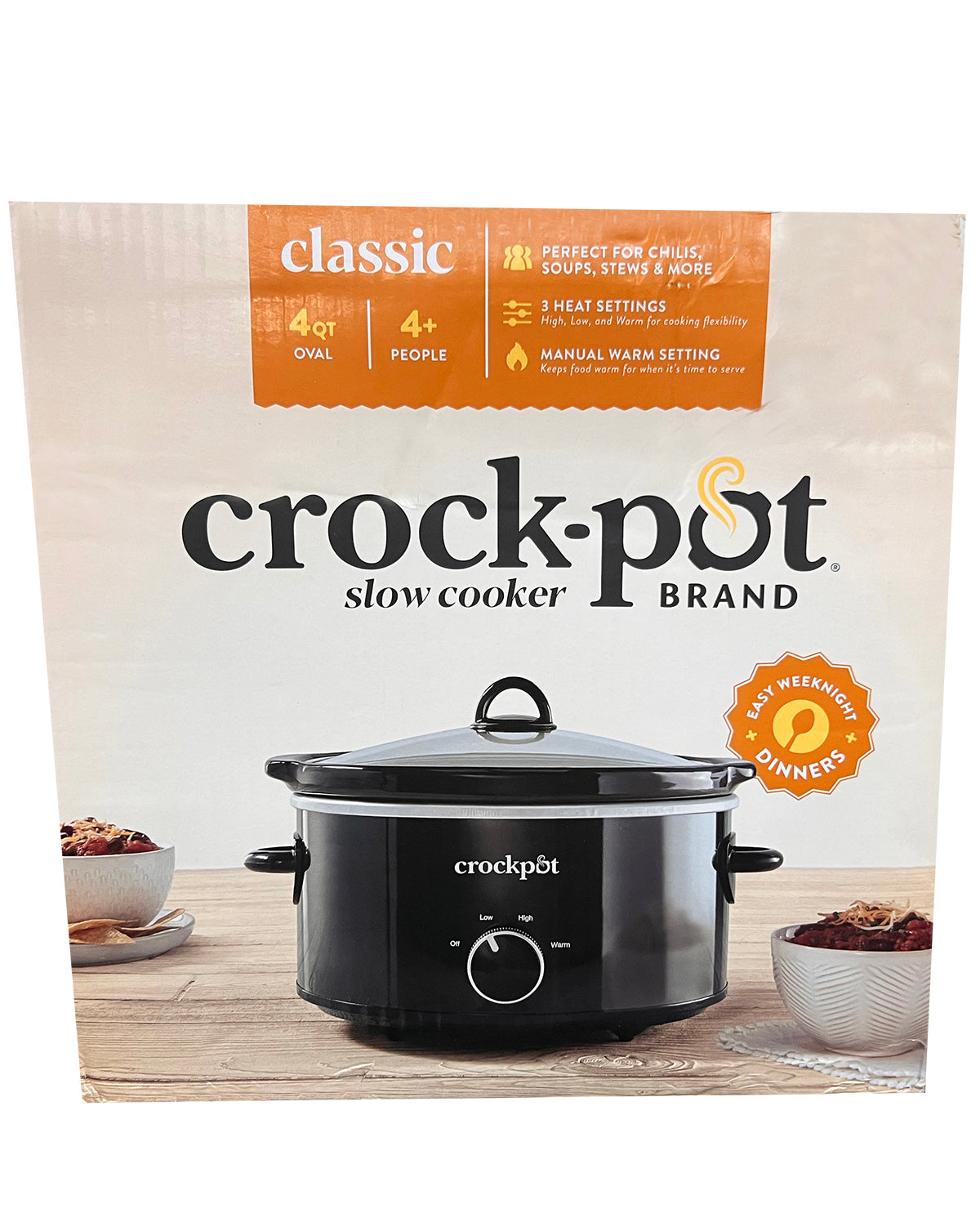 4qt Crock Pot Black Slow Cooker