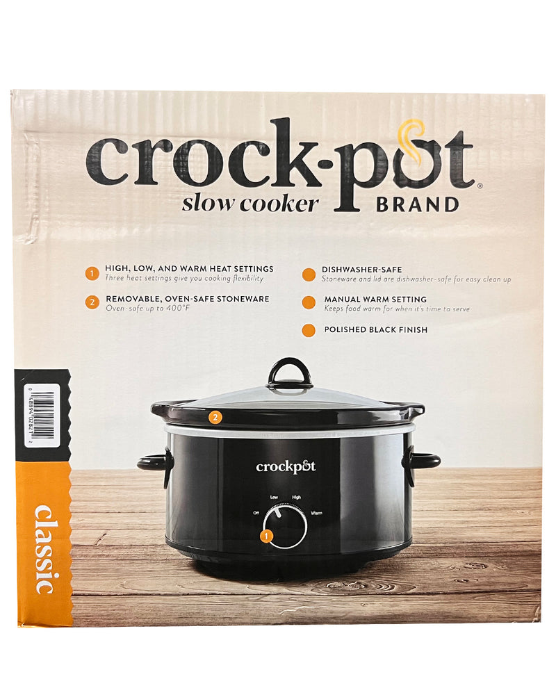 4qt Crock Pot Black Slow Cooker