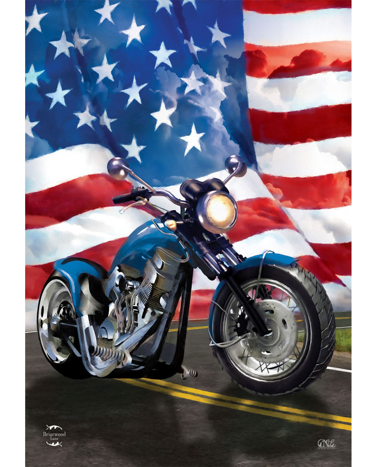 American Motorcycle Patriotic Garden Flag