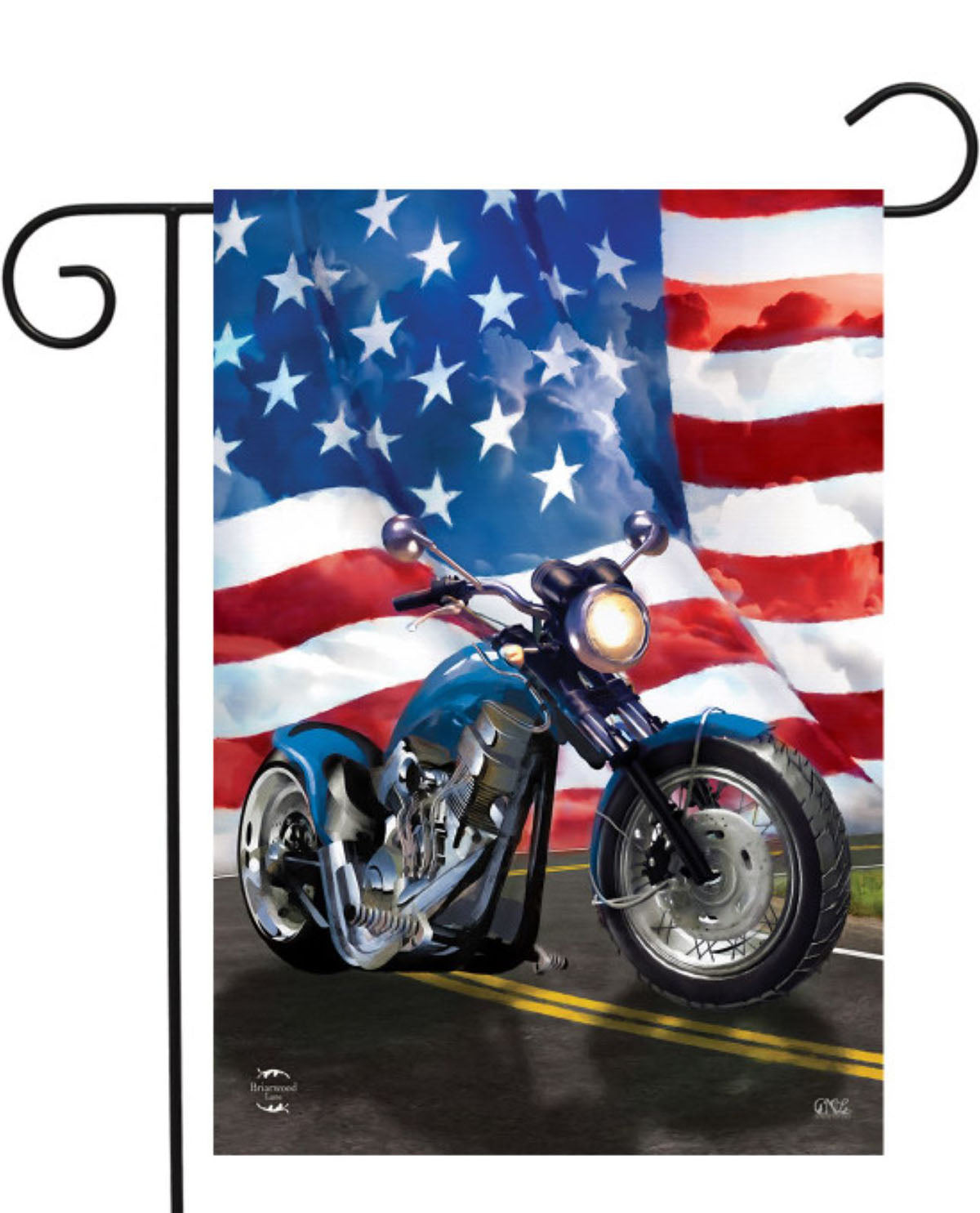 American Motorcycle Patriotic Garden Flag