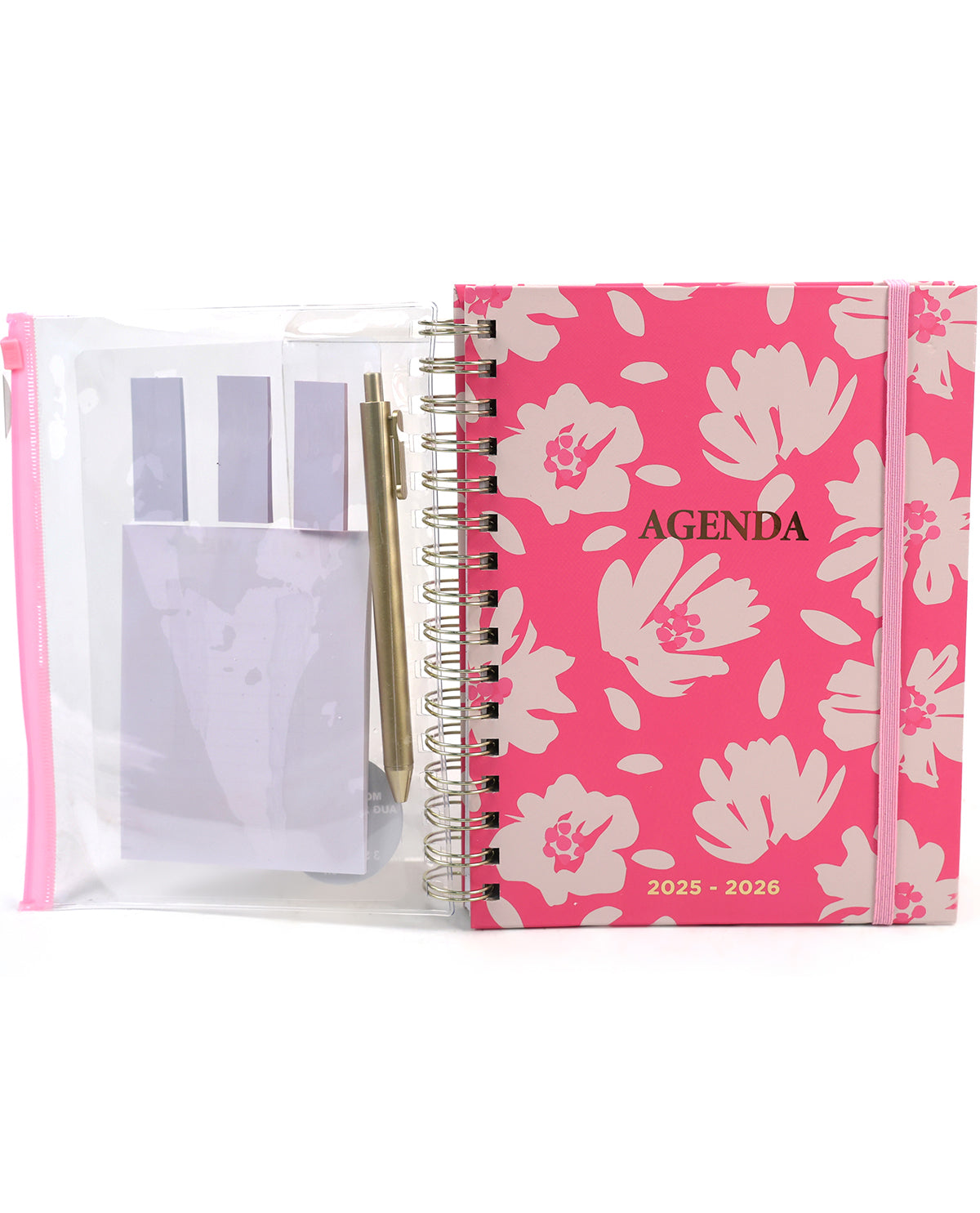 Pink Floral 18-Month Agenda & Stationery Set