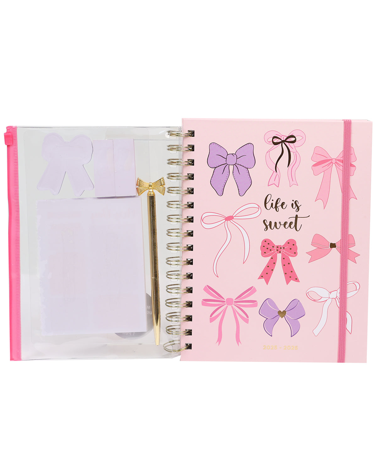 Bows With Gold Foil 18-Month Agenda Stationery Set