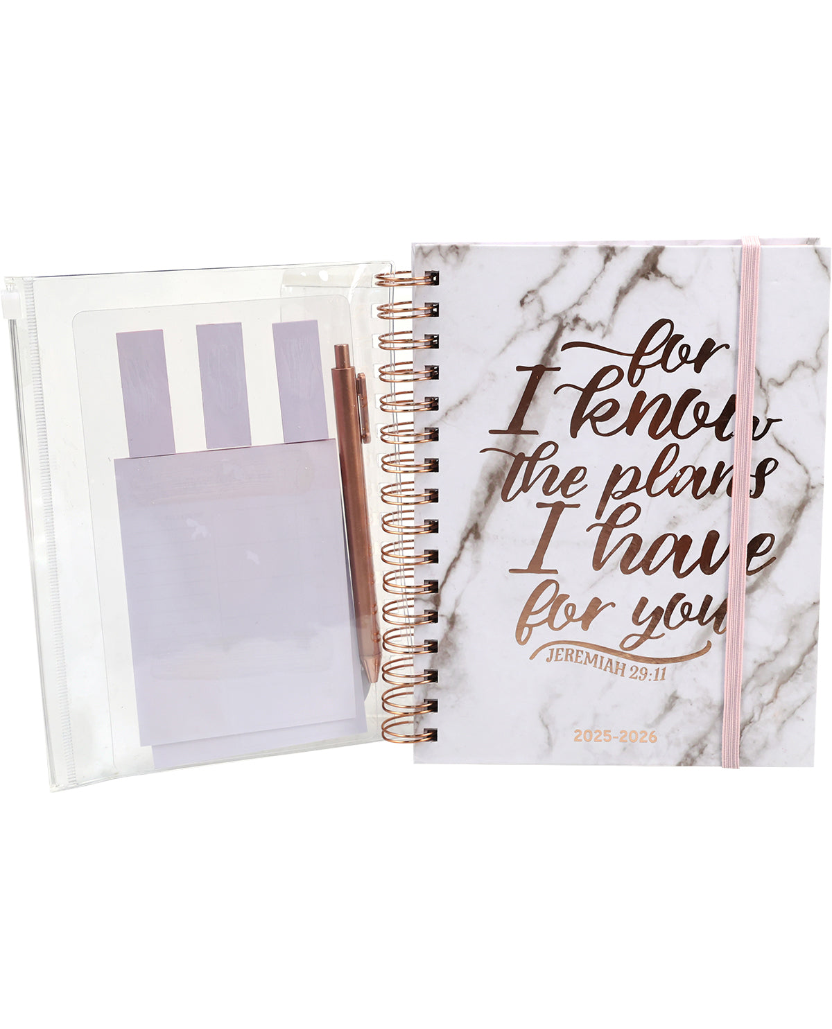 Marble Rose The Plans 18-Month Agenda & Stationery Set