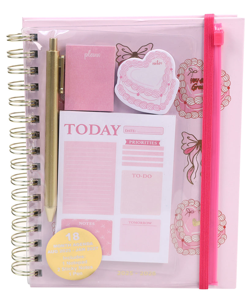 Vintage Desserts & Bows 18-Month Agenda & Stationery Set