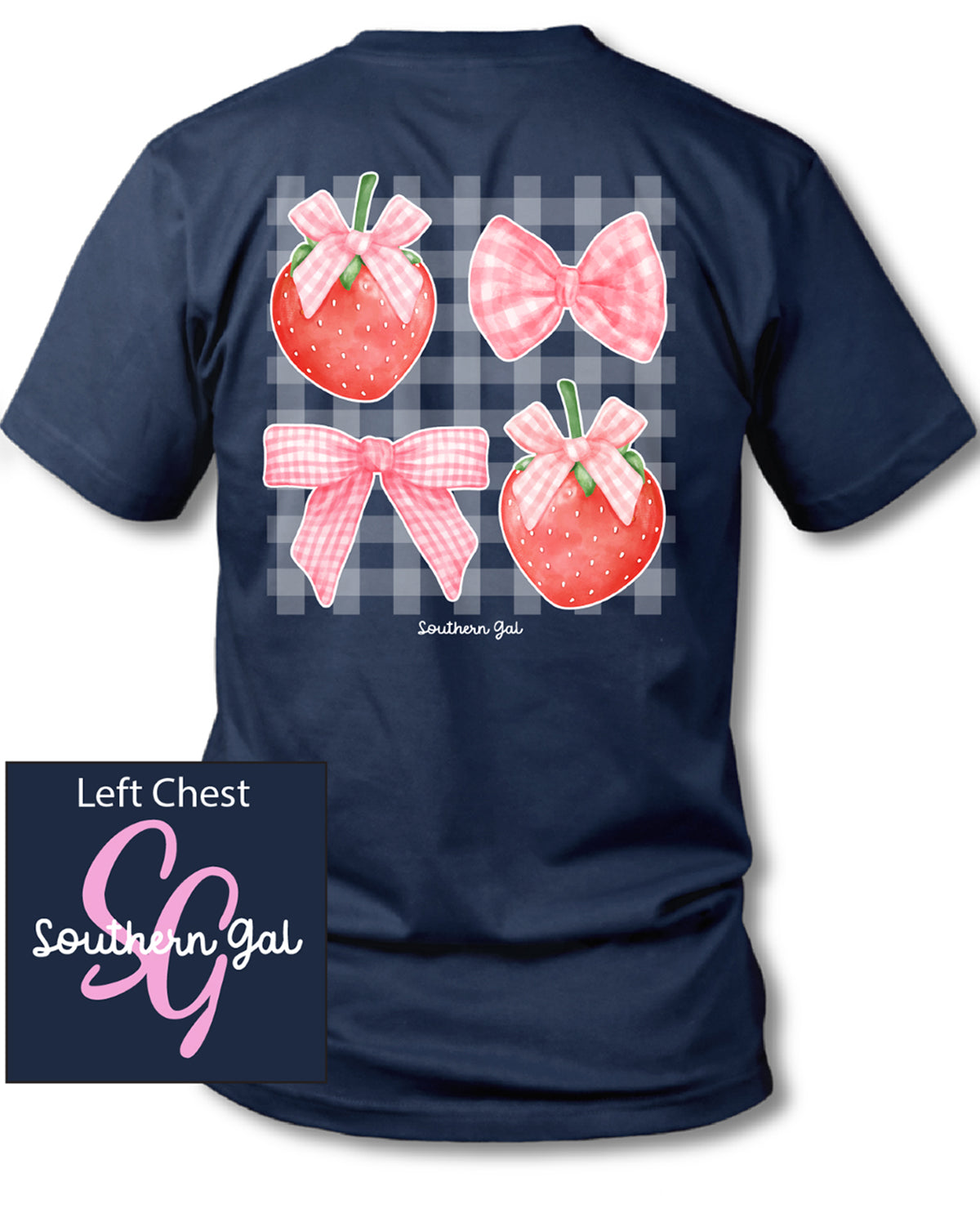 Southern Gal Plus Berry Bow Short Sleeve Screen Tee