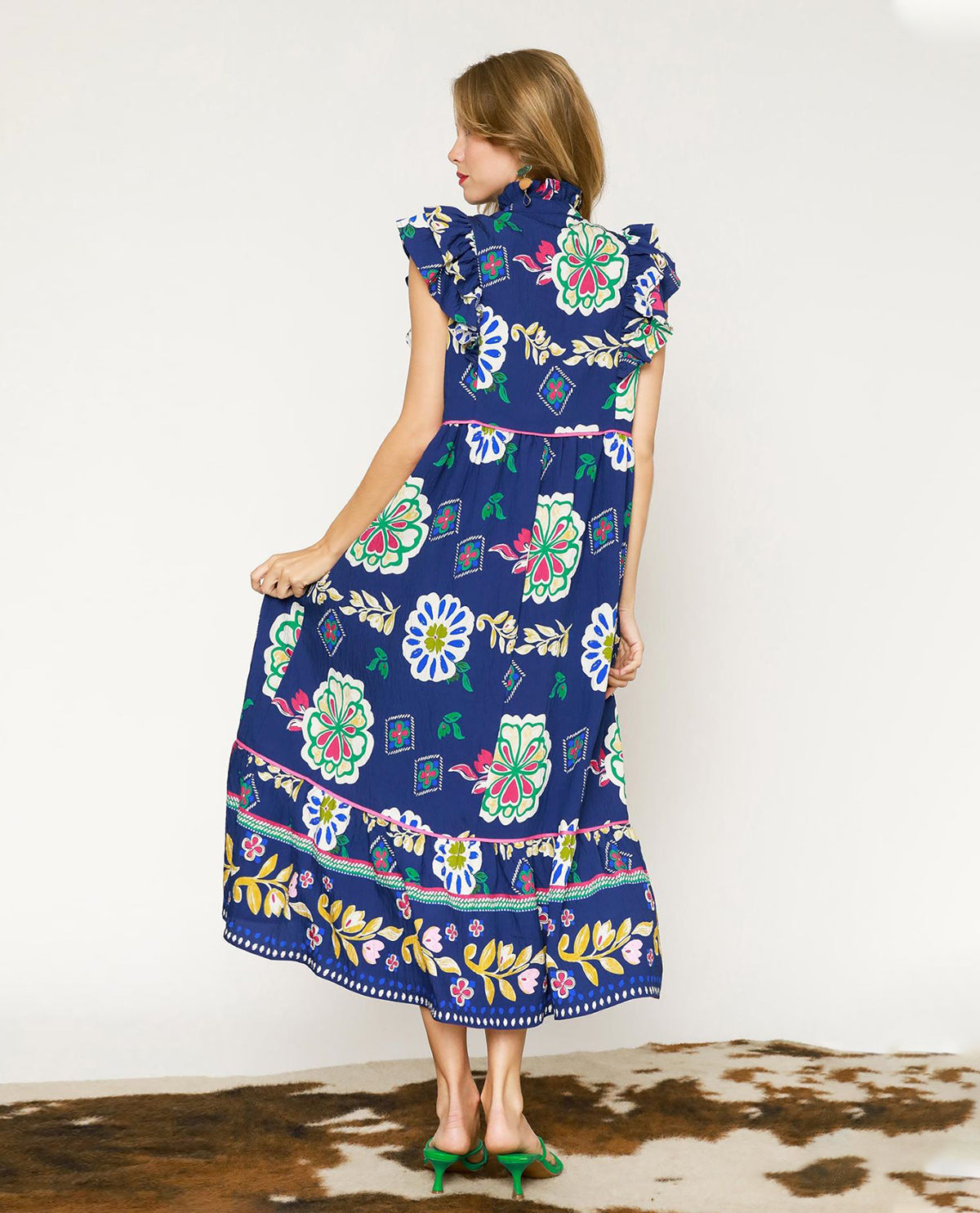 Bohemian Maxi Dress with Vibrant Floral Print