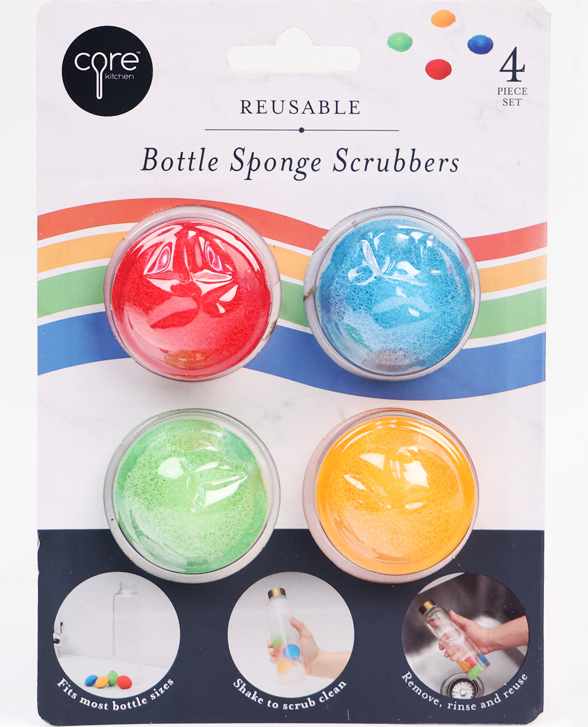 Reusable Bottle Sponge Scrubber Set
