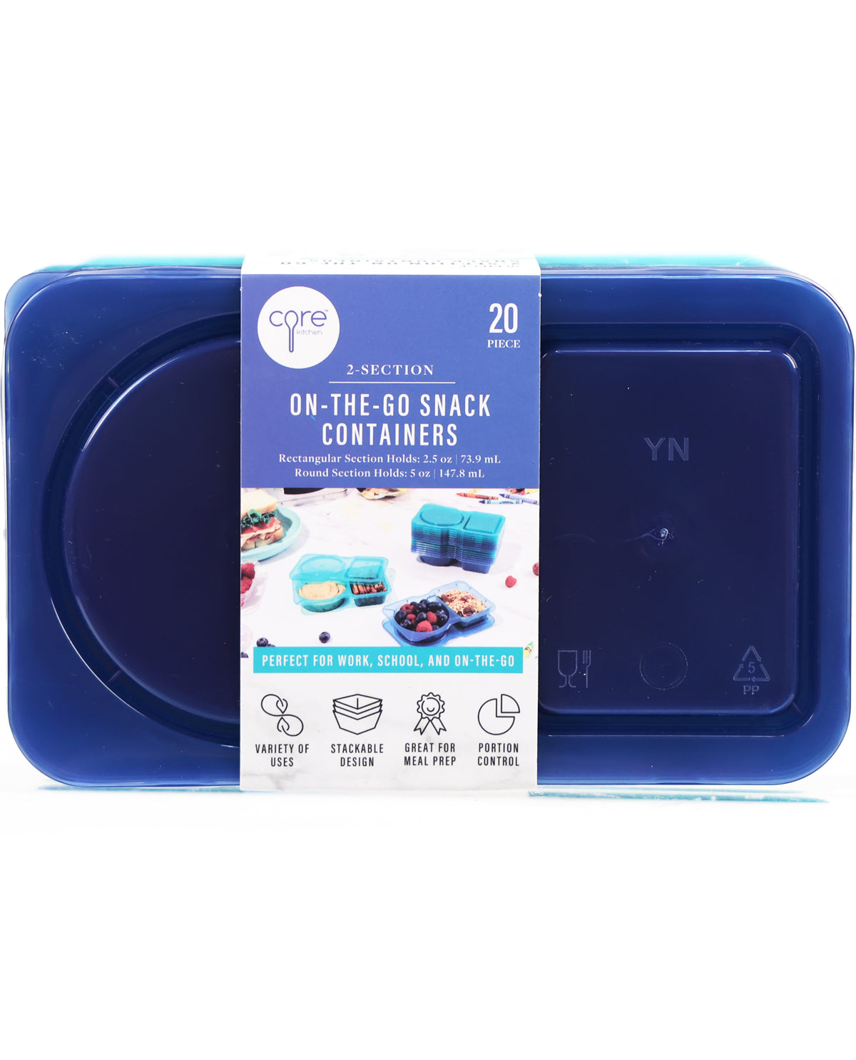 On-The-Go Blue Snack Container Set