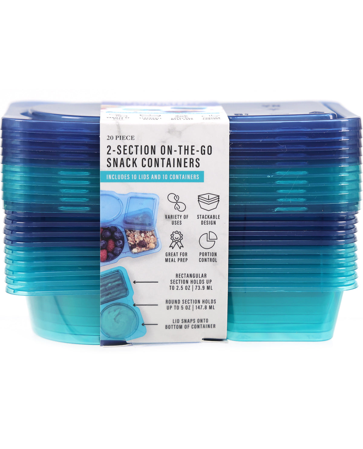 On-The-Go Blue Snack Container Set