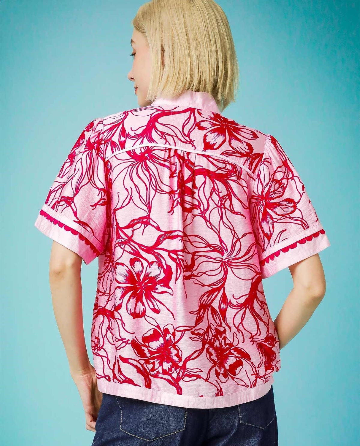 Umgee Floral Print Vneck