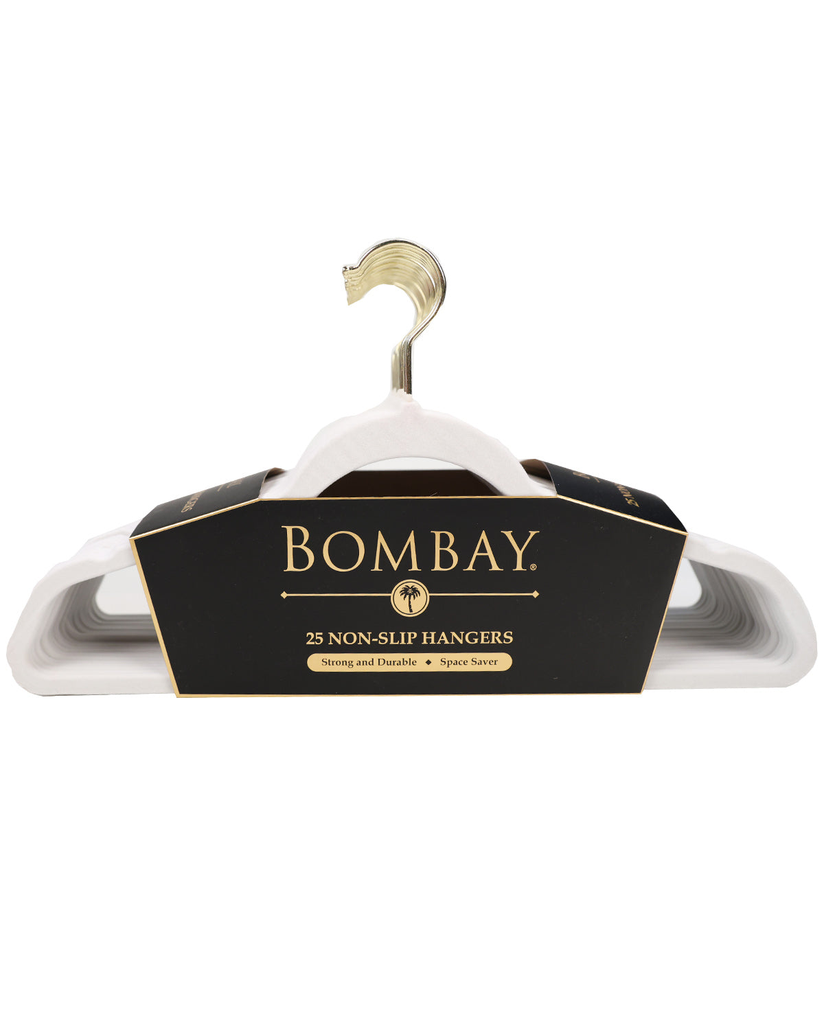 Bombay 25pk Velvet Hangers White And Gold