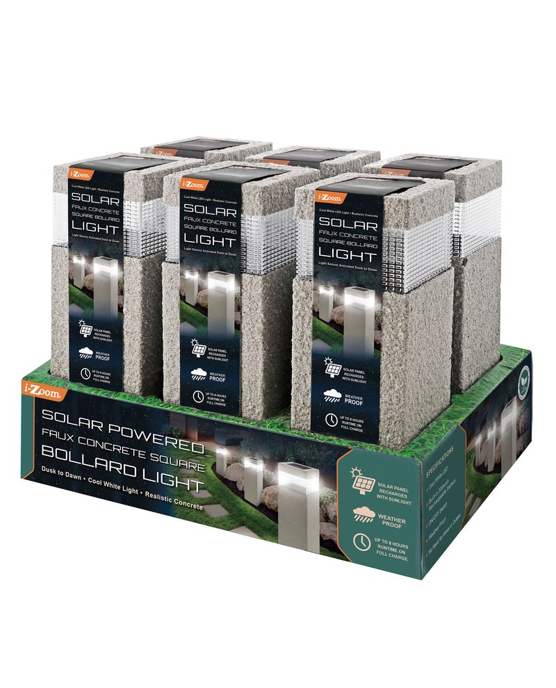 Solar Faux Concrete Square Light