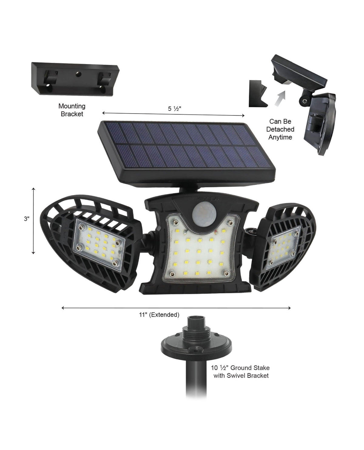 Flex Fold Solar Motion Sensor Light - 500 Lumens