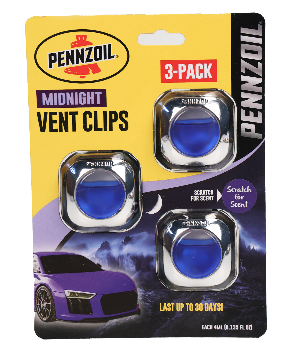 Pennzoil 3pk Vent Clip Midnight