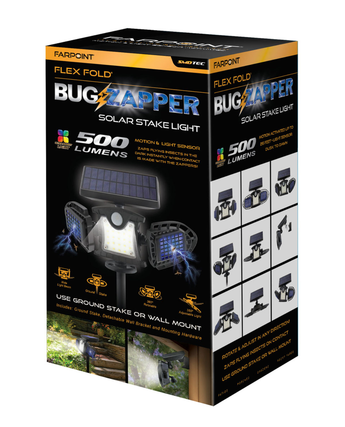 Bug Zapper Solar Stake Light - 500 Lumens