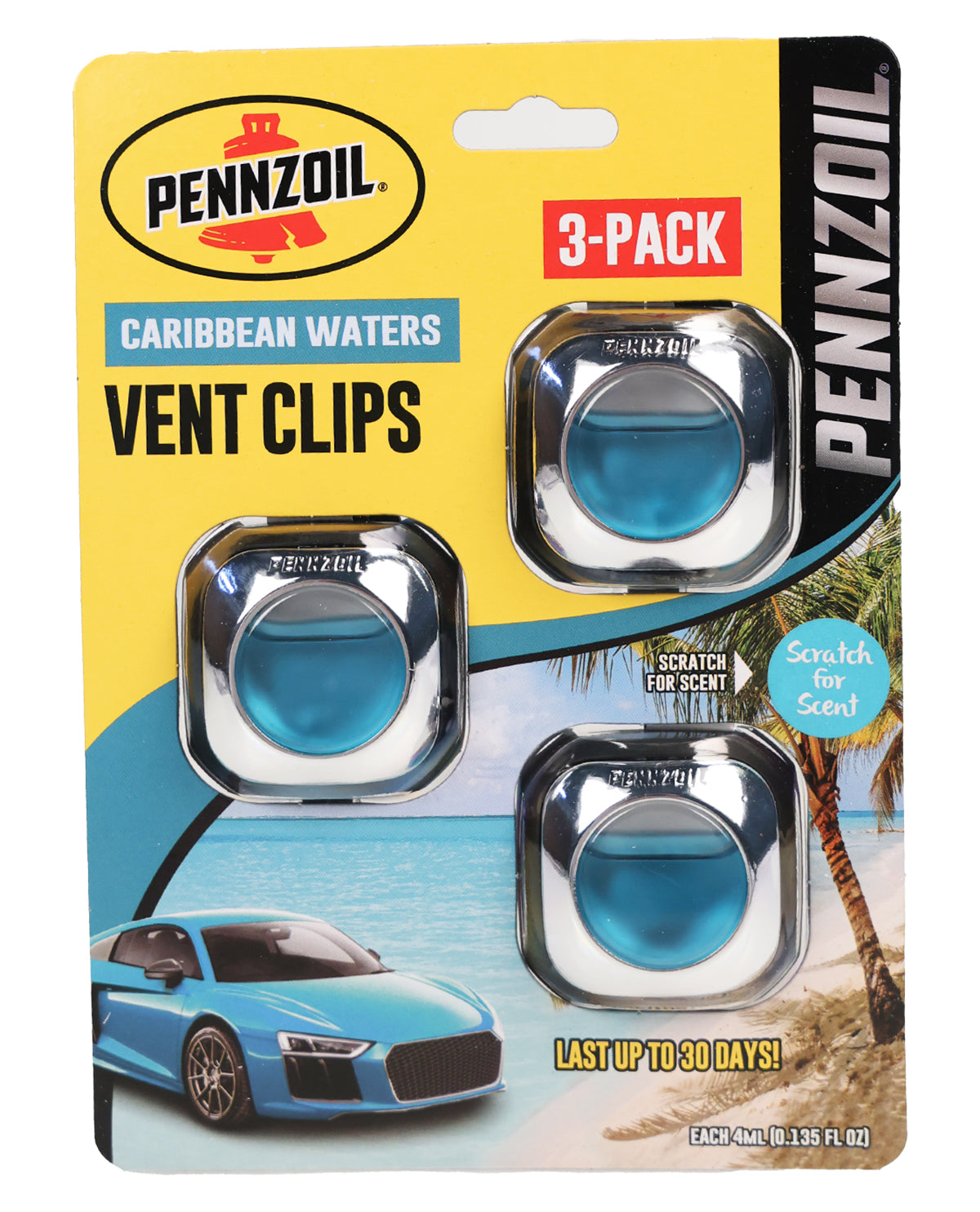 Pennzoil 3pk Vent Clip Caribbean Waters – Hamrick's Shop