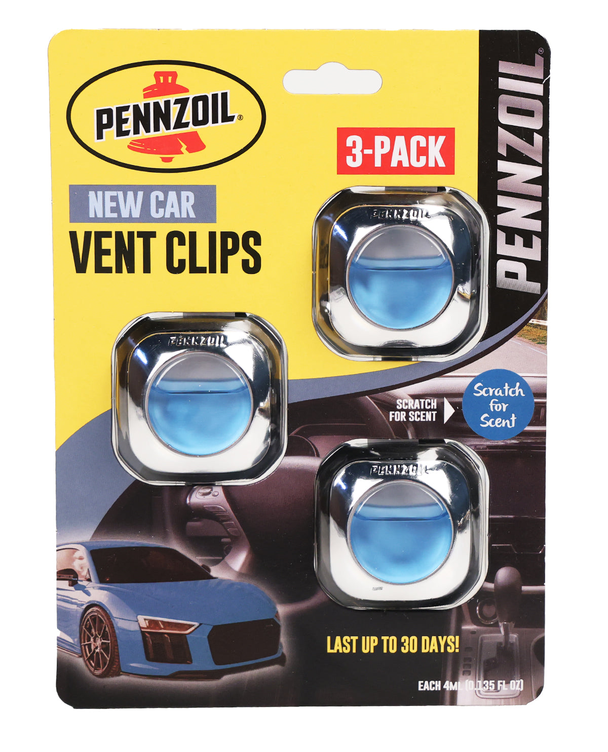 Pennzoil 3pk Vent Clip New Car