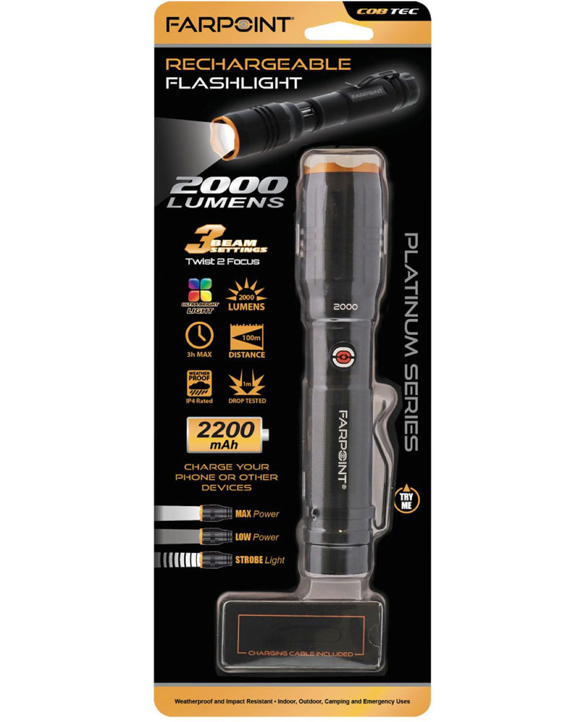 Rechargeable Flashlight with USB Charging