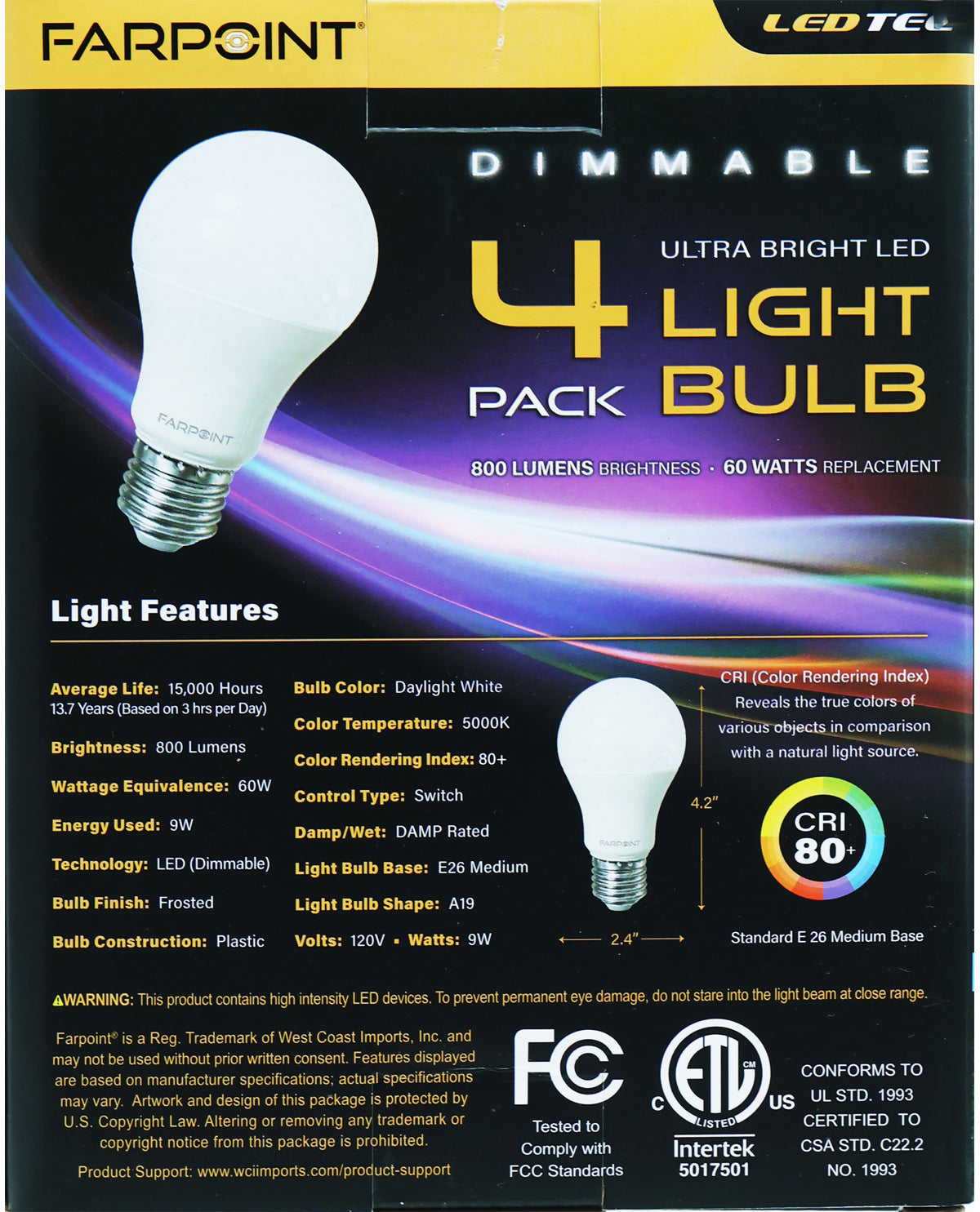 60-Watt Dimmable LED Ultra Bright Light Bulb Set