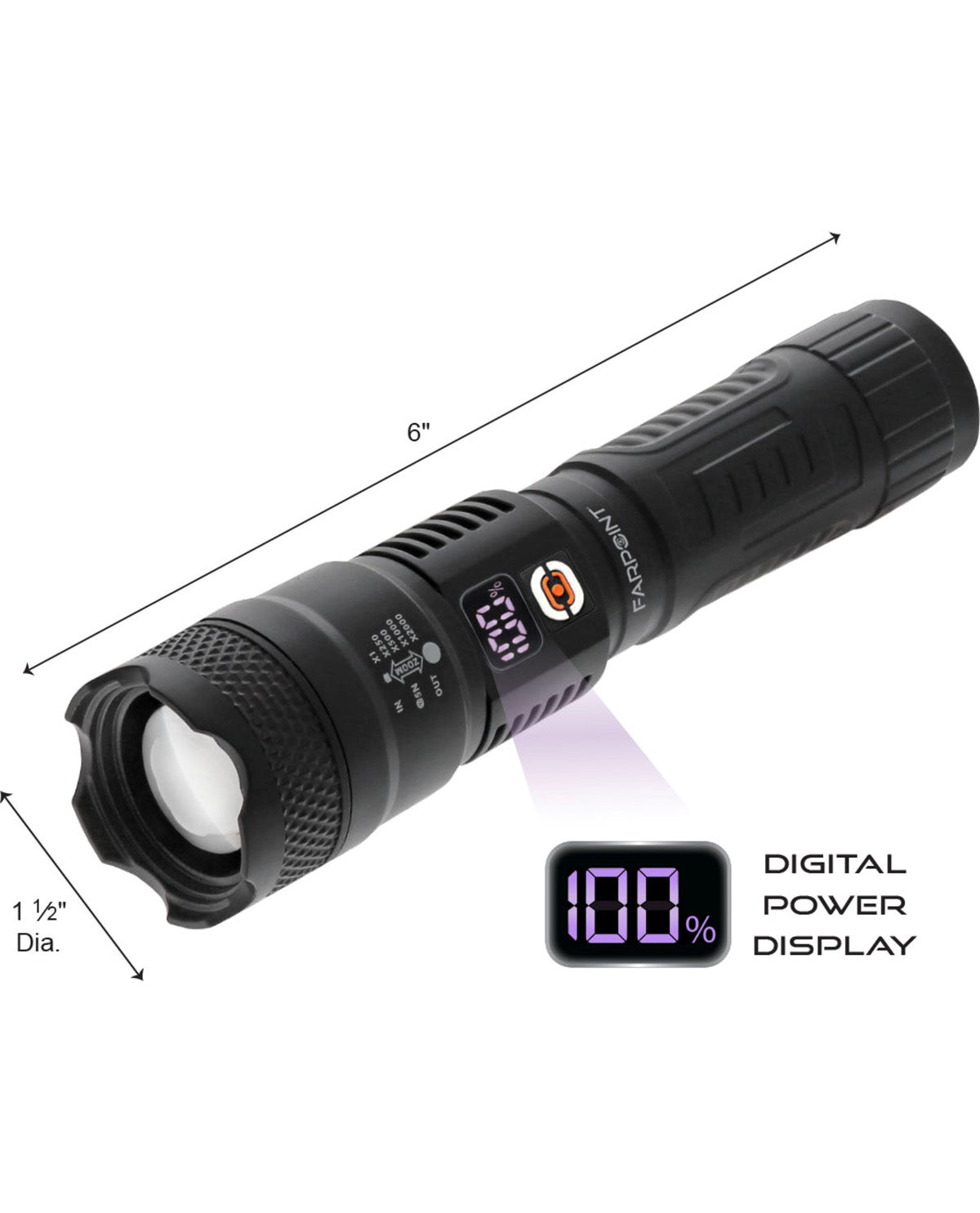 Rechargeable Flashlight with Digital Display