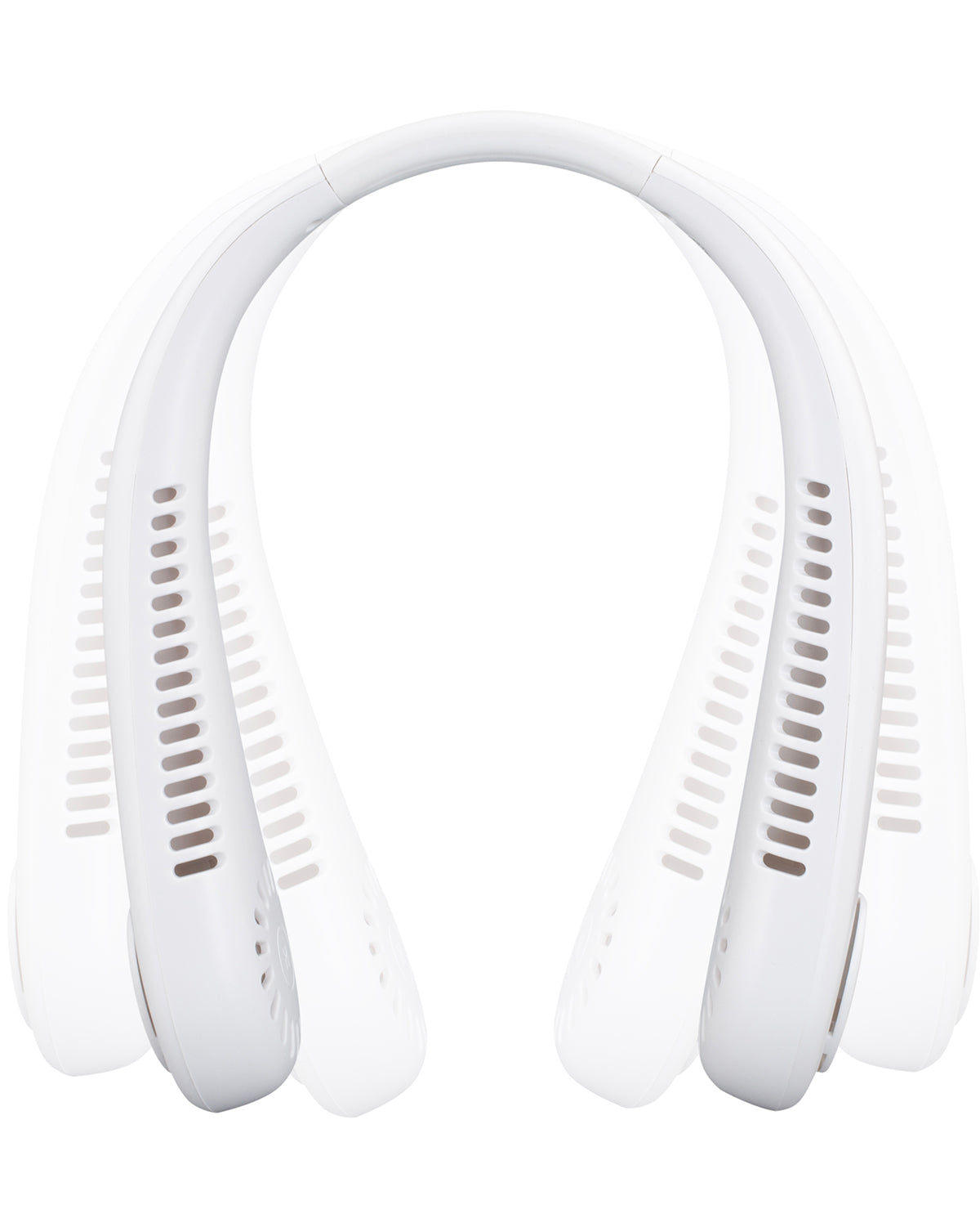 White U-shaped shower head with multiple nozzles on a white background