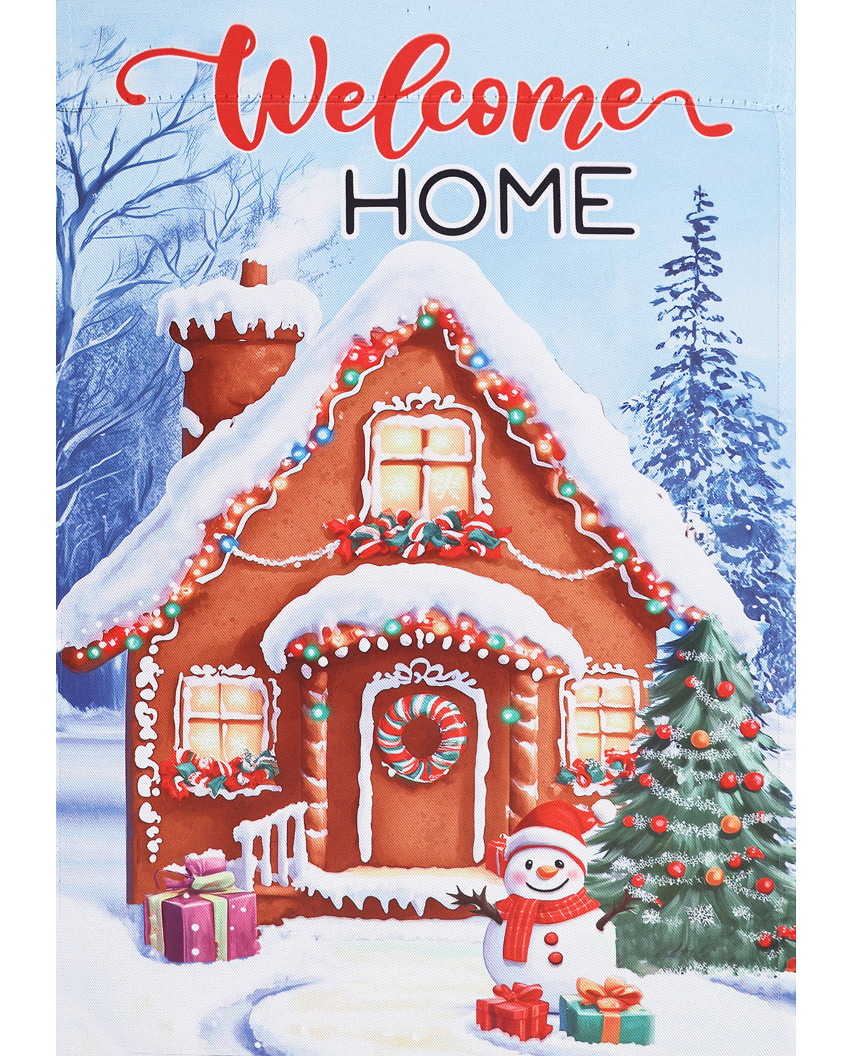 Gingerbread House Suede Garden Flag