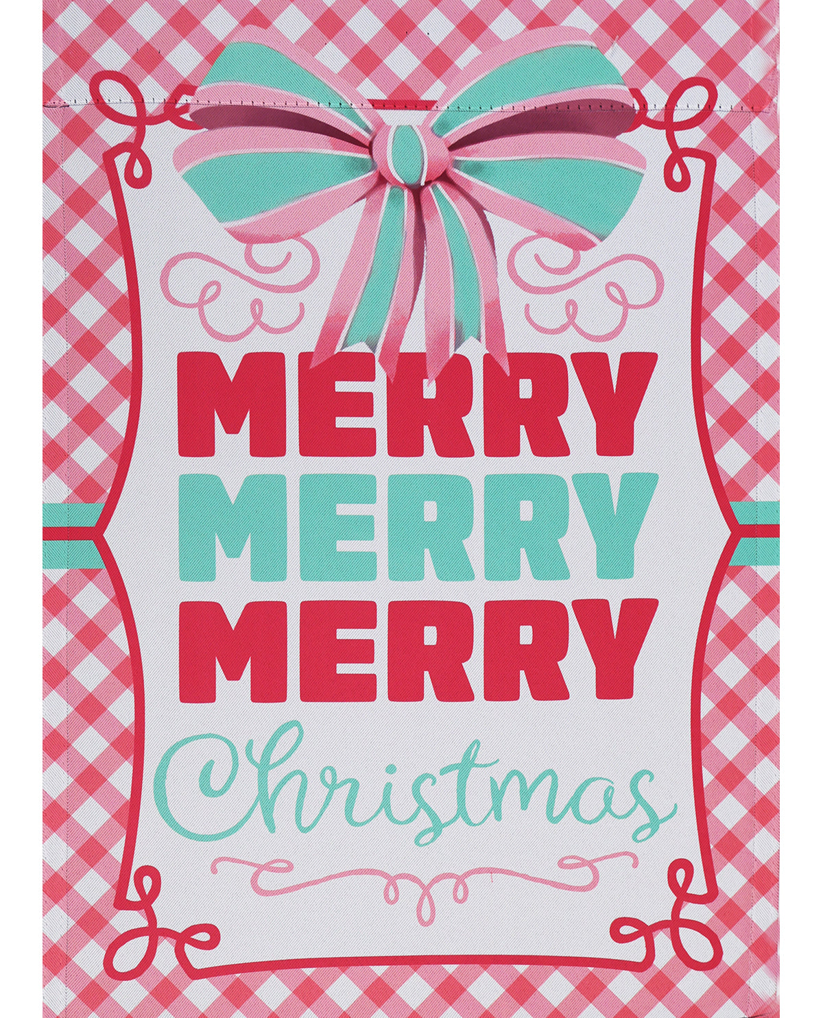 Merry Christmas Bow Suede Garden Flag