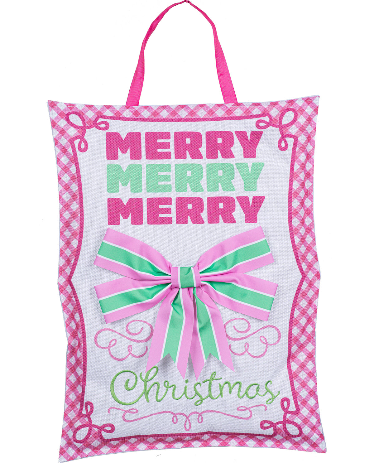 Merry Christmas Bow Door Decor