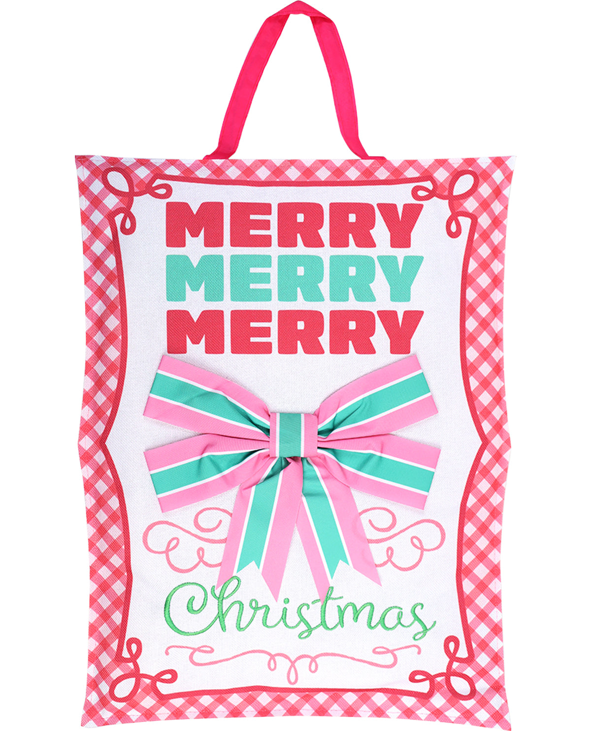 Merry Christmas Bow Door Decor