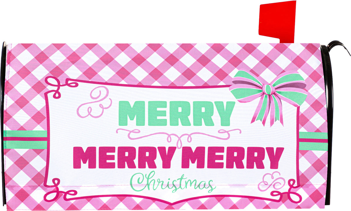 Merry Christmas Bow Mailbox Cover