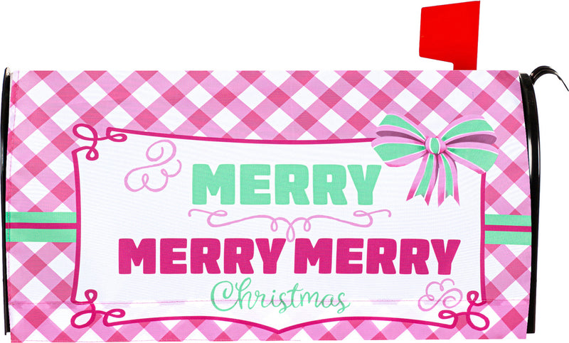 Merry Christmas Bow Mailbox Cover