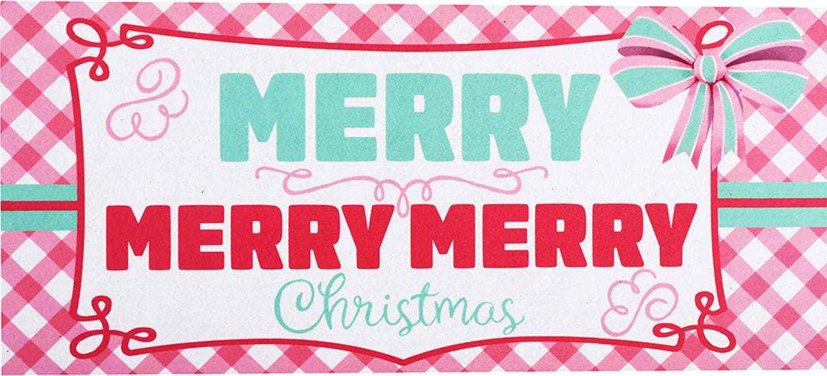 Merry Christmas Bow Sassafras Mat