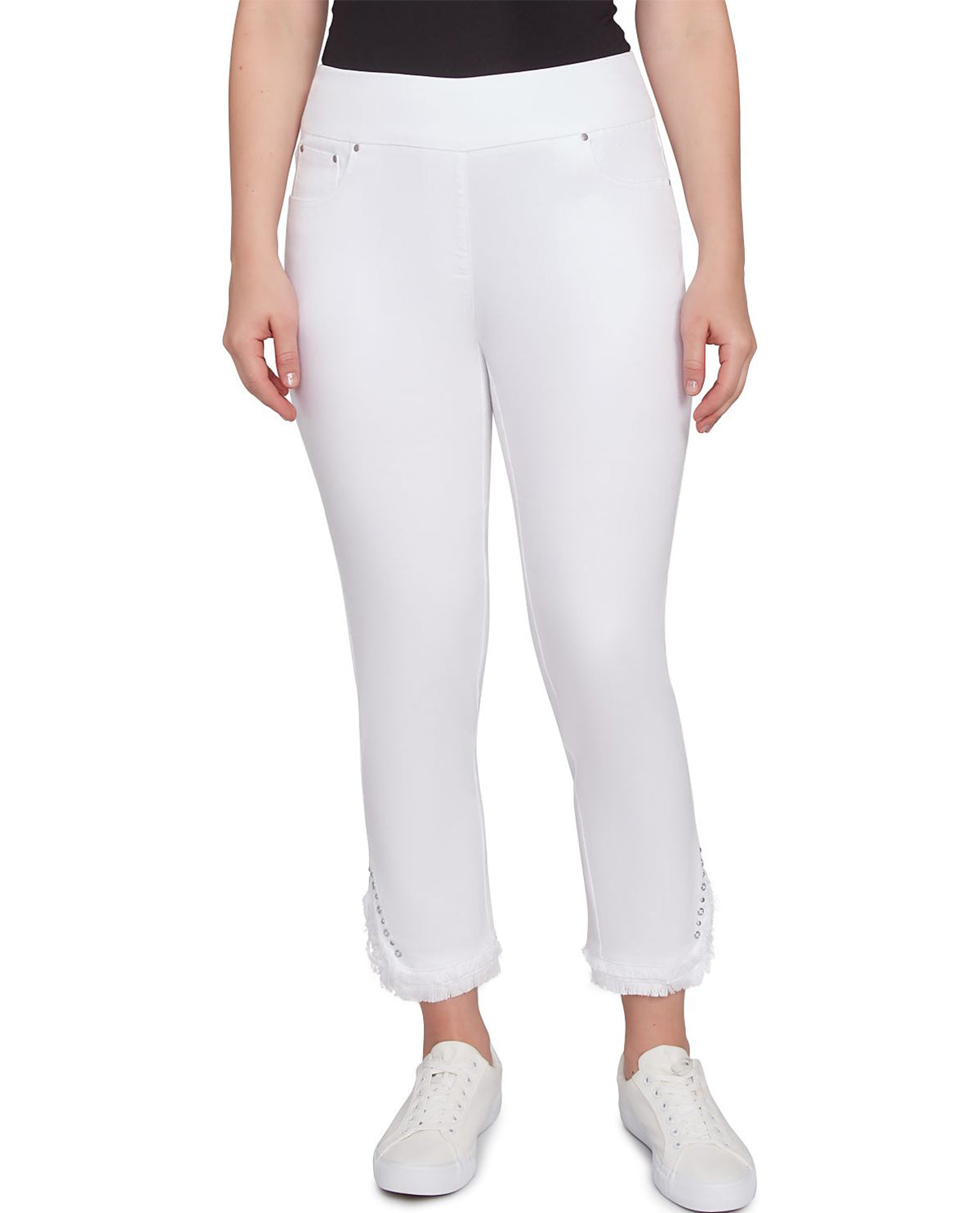 Ruby Road Monochrome Moment Denim Embellished Hem Pant